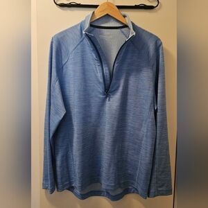Vineyard Vines Men's Sankaty Coastline Rinse Blue Quarter-Zip Pullover - Size M